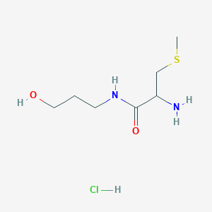 molecular formula C7H17ClN2O2S B2687870 2-Amino-N-(3-hydroxypropyl)-3-methylsulfanylpropanamide;hydrochloride CAS No. 2418647-74-0