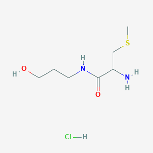 molecular formula C7H17ClN2O2S B2687870 2-氨基-N-(3-羟基丙基)-3-甲基硫代丙酰胺；盐酸盐 CAS No. 2418647-74-0