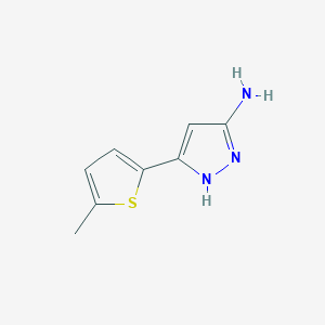 molecular formula C8H9N3S B2687871 3-(5-methylthiophen-2-yl)-1H-pyrazol-5-amine CAS No. 502133-11-1