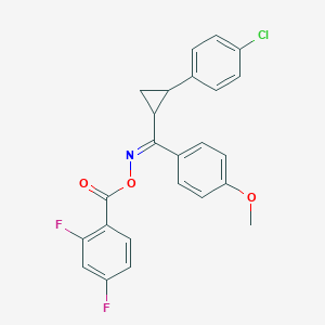 molecular formula C24H18ClF2NO3 B2687872 [(Z)-[[2-(4-chlorophenyl)cyclopropyl]-(4-methoxyphenyl)methylidene]amino] 2,4-difluorobenzoate CAS No. 338962-98-4