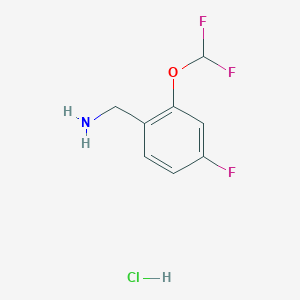 [2-(Difluoromethoxy)-4-fluorophenyl]methanamine;hydrochloride
