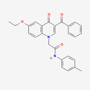 molecular formula C27H24N2O4 B2687877 2-(3-benzoyl-6-ethoxy-4-oxoquinolin-1(4H)-yl)-N-(p-tolyl)acetamide CAS No. 897759-16-9