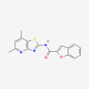 molecular formula C17H13N3O2S B2687880 N-(5,7-dimethylthiazolo[4,5-b]pyridin-2-yl)benzofuran-2-carboxamide CAS No. 1021221-94-2