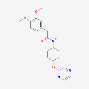 2-(3,4-dimethoxyphenyl)-N-((1r,4r)-4-(pyrazin-2-yloxy)cyclohexyl)acetamide