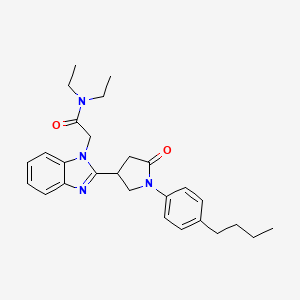 molecular formula C27H34N4O2 B2687887 2-{2-[1-(4-丁基苯基)-5-氧代吡咯烷-3-基]-1H-1,3-苯并二唑-1-基}-N,N-二乙基乙酰胺 CAS No. 942862-69-3