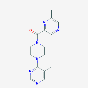 molecular formula C15H18N6O B2687890 5-Methyl-4-[4-(6-methylpyrazine-2-carbonyl)piperazin-1-yl]pyrimidine CAS No. 2415509-39-4