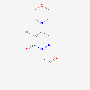 molecular formula C14H20BrN3O3 B2687893 4-bromo-2-(3,3-dimethyl-2-oxobutyl)-5-morpholino-3(2H)-pyridazinone CAS No. 477855-42-8