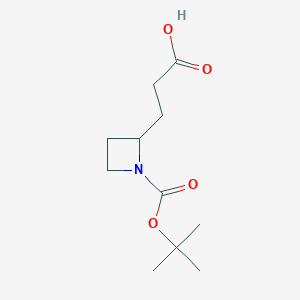 molecular formula C11H19NO4 B2687899 3-(1-(tert-Butoxycarbonyl)azetidin-2-yl)propanoic acid CAS No. 1780082-64-5