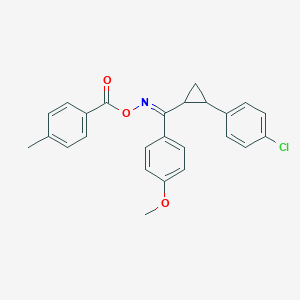 molecular formula C25H22ClNO3 B2687901 (Z)-{[2-(4-chlorophenyl)cyclopropyl](4-methoxyphenyl)methylidene}amino 4-methylbenzoate CAS No. 338962-93-9