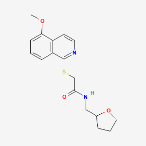 molecular formula C17H20N2O3S B2687902 2-((5-methoxyisoquinolin-1-yl)thio)-N-((tetrahydrofuran-2-yl)methyl)acetamide CAS No. 1203212-12-7