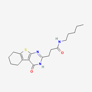 3-(4-oxo-5,6,7,8-tetrahydro-3H-[1]benzothiolo[2,3-d]pyrimidin-2-yl)-N-pentylpropanamide