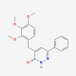 molecular formula C20H20N2O4 B2687905 6-phenyl-4-(2,3,4-trimethoxybenzyl)-3(2H)-pyridazinone CAS No. 1574636-05-7
