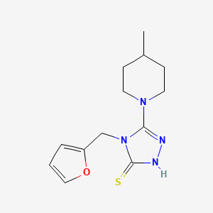 molecular formula C13H18N4OS B2687906 4-(furan-2-ylmethyl)-5-(4-methylpiperidin-1-yl)-4H-1,2,4-triazole-3-thiol CAS No. 923748-98-5