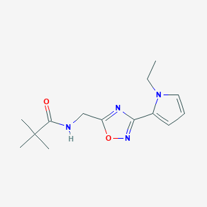 molecular formula C14H20N4O2 B2687907 N-((3-(1-乙基-1H-吡咯-2-基)-1,2,4-噁二唑-5-基)甲基)戊酰胺 CAS No. 2034410-81-4