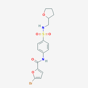 molecular formula C16H17BrN2O5S B268791 5-bromo-N-(4-{[(tetrahydro-2-furanylmethyl)amino]sulfonyl}phenyl)-2-furamide 