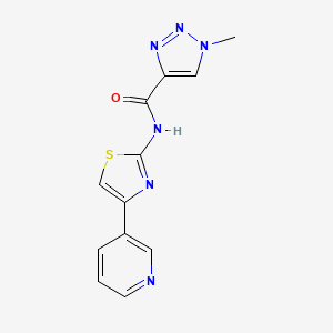 molecular formula C12H10N6OS B2687913 1-methyl-N-(4-(pyridin-3-yl)thiazol-2-yl)-1H-1,2,3-triazole-4-carboxamide CAS No. 1235151-82-2