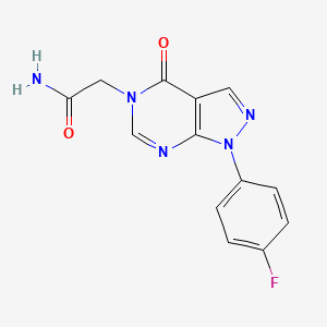 molecular formula C13H10FN5O2 B2687918 2-(1-(4-fluorophenyl)-4-oxo-1H-pyrazolo[3,4-d]pyrimidin-5(4H)-yl)acetamide CAS No. 841211-23-2