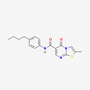 molecular formula C18H19N3O2S B2687924 N-(4-丁基苯基)-2-甲基-5-氧代-5H-噻唑并[3,2-a]嘧啶-6-基甲酰胺 CAS No. 896338-20-8