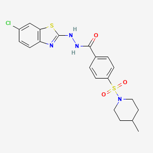N'-(6-chlorobenzo[d]thiazol-2-yl)-4-((4-methylpiperidin-1-yl)sulfonyl)benzohydrazide