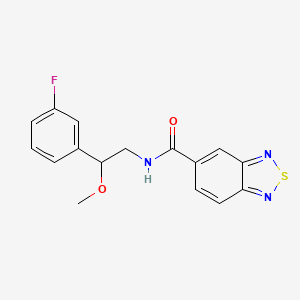 molecular formula C16H14FN3O2S B2687926 N-(2-(3-fluorophenyl)-2-methoxyethyl)benzo[c][1,2,5]thiadiazole-5-carboxamide CAS No. 1797896-55-9