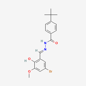 molecular formula C19H21BrN2O3 B2687934 N'-[(E)-(5-溴-2-羟基-3-甲氧基苯基)甲基亚胺]-4-叔丁基苯甲酰肼 CAS No. 478047-09-5