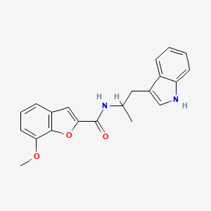 molecular formula C21H20N2O3 B2687935 N-[1-(1H-indol-3-yl)propan-2-yl]-7-methoxy-1-benzofuran-2-carboxamide CAS No. 951948-35-9