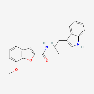 molecular formula C21H20N2O3 B2687935 N-[1-(1H-吲哚-3-基)丙-2-基]-7-甲氧基-1-苯并呋喃-2-甲酰胺 CAS No. 951948-35-9