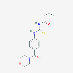molecular formula C17H23N3O3S B268794 3-methyl-N-{[4-(morpholin-4-ylcarbonyl)phenyl]carbamothioyl}butanamide 