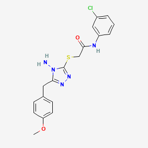 molecular formula C18H18ClN5O2S B2687945 2-((4-amino-5-(4-methoxybenzyl)-4H-1,2,4-triazol-3-yl)thio)-N-(3-chlorophenyl)acetamide CAS No. 898605-57-7