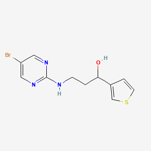 3-[(5-Bromopyrimidin-2-yl)amino]-1-thiophen-3-ylpropan-1-ol