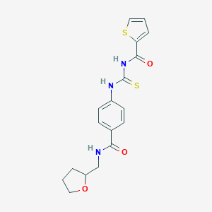 molecular formula C18H19N3O3S2 B268795 N-(tetrahydro-2-furanylmethyl)-4-({[(2-thienylcarbonyl)amino]carbothioyl}amino)benzamide 