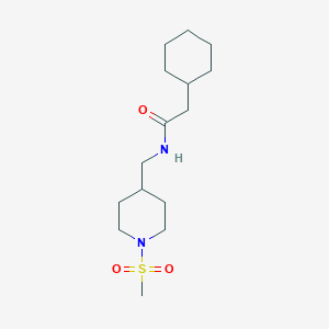 2-cyclohexyl-N-((1-(methylsulfonyl)piperidin-4-yl)methyl)acetamide