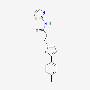 molecular formula C17H16N2O2S B2687951 3-[5-(4-methylphenyl)furan-2-yl]-N-(1,3-thiazol-2-yl)propanamide CAS No. 923122-46-7