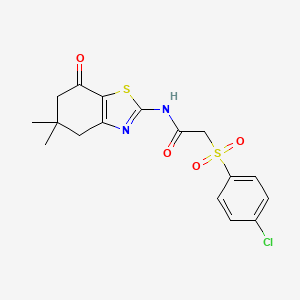 2-(4-chlorobenzenesulfonyl)-N-(5,5-dimethyl-7-oxo-4,5,6,7-tetrahydro-1,3-benzothiazol-2-yl)acetamide