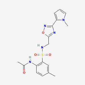N-(4-methyl-2-(N-((3-(1-methyl-1H-pyrrol-2-yl)-1,2,4-oxadiazol-5-yl)methyl)sulfamoyl)phenyl)acetamide