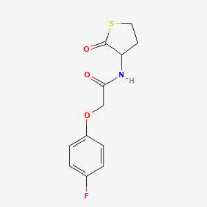 molecular formula C12H12FNO3S B2687974 2-(4-Fluorophenoxy)-N-(2-oxothiolan-3-yl)acetamide CAS No. 2329294-18-8