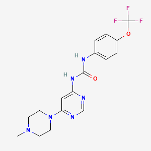 molecular formula C17H19F3N6O2 B2687980 1-(6-(4-甲基哌嗪-1-基)嘧啶-4-基)-3-(4-(三氟甲氧基)苯基)脲 CAS No. 1396849-24-3