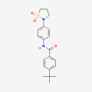 molecular formula C20H24N2O3S B2687982 4-tert-butyl-N-[4-(1,1-dioxo-1,2-thiazolidin-2-yl)phenyl]benzamide CAS No. 946337-85-5