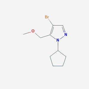 molecular formula C10H15BrN2O B2687987 4-bromo-1-cyclopentyl-5-(methoxymethyl)-1H-pyrazole CAS No. 1856029-05-4