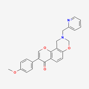 molecular formula C24H20N2O4 B2687989 3-(4-methoxyphenyl)-9-(pyridin-2-ylmethyl)-9,10-dihydrochromeno[8,7-e][1,3]oxazin-4(8H)-one CAS No. 929821-62-5