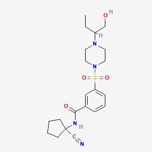 molecular formula C21H30N4O4S B2687990 N-(1-cyanocyclopentyl)-3-{[4-(1-hydroxybutan-2-yl)piperazin-1-yl]sulfonyl}benzamide CAS No. 2094369-13-6