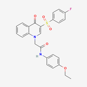molecular formula C25H21FN2O5S B2687994 N-(4-ethoxyphenyl)-2-(3-((4-fluorophenyl)sulfonyl)-4-oxoquinolin-1(4H)-yl)acetamide CAS No. 902584-63-8