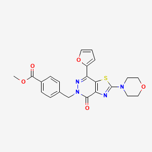 molecular formula C22H20N4O5S B2687995 methyl 4-((7-(furan-2-yl)-2-morpholino-4-oxothiazolo[4,5-d]pyridazin-5(4H)-yl)methyl)benzoate CAS No. 1203050-22-9