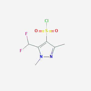 molecular formula C6H7ClF2N2O2S B2687997 5-(Difluoromethyl)-1,3-dimethylpyrazole-4-sulfonyl chloride CAS No. 1946818-58-1