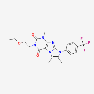 molecular formula C21H22F3N5O3 B2687999 2-(2-乙氧基乙基)-4,7,8-三甲基-6-[4-(三氟甲基)苯基]嘧啶并[7,8-a]咪唑-1,3-二酮 CAS No. 878734-25-9