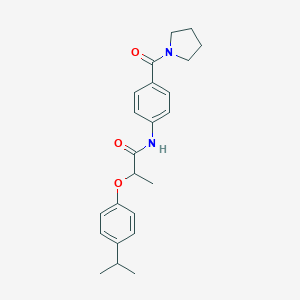 molecular formula C23H28N2O3 B268800 2-(4-isopropylphenoxy)-N-[4-(1-pyrrolidinylcarbonyl)phenyl]propanamide 