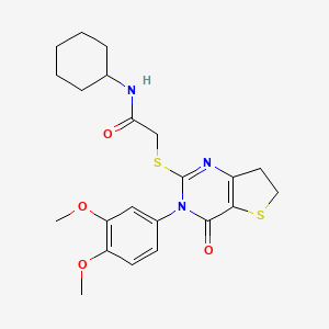 N-cyclohexyl-2-((3-(3,4-dimethoxyphenyl)-4-oxo-3,4,6,7-tetrahydrothieno[3,2-d]pyrimidin-2-yl)thio)acetamide