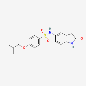 molecular formula C18H20N2O4S B2688003 4-isobutoxy-N-(2-oxoindolin-5-yl)benzenesulfonamide CAS No. 921773-37-7