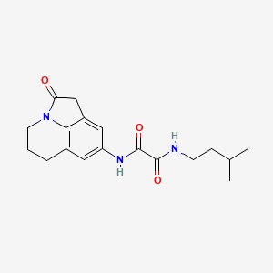 molecular formula C18H23N3O3 B2688005 N1-isopentyl-N2-(2-oxo-2,4,5,6-tetrahydro-1H-pyrrolo[3,2,1-ij]quinolin-8-yl)oxalamide CAS No. 898454-66-5