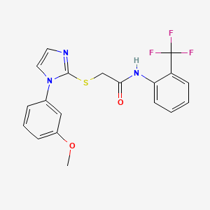 2-[1-(3-methoxyphenyl)imidazol-2-yl]sulfanyl-N-[2-(trifluoromethyl)phenyl]acetamide